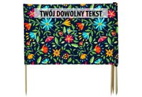 PARAWAN PLAŻOWY Drobne kwiaty z indywidualnym  napisem 3 PANELE 22.3