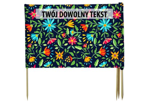 PARAWAN PLAŻOWY Drobne kwiaty z indywidualnym  napisem 3 PANELE 22.3 na Arena.pl
