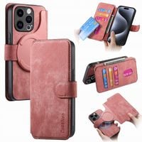 Magnetyczna separacja 1 w 1 do iPhone 15 PRO etui z klapką różowy