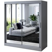 Szafa Przesuwna 180cm KARL Antracyt Garderoba 2 wnętrza