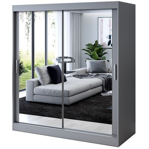 Szafa Przesuwna 180cm KARL Dąb Sonoma Garderoba 2 wnętrza na Arena.pl