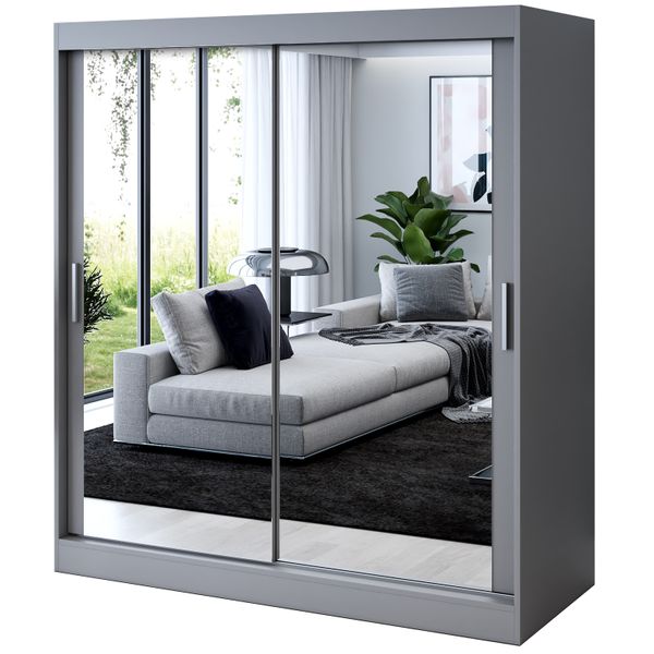 Szafa Przesuwna 180cm KARL Dąb Sonoma Garderoba 2 wnętrza zdjęcie 3