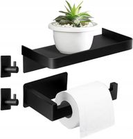 Uchwyt na Papier Toaletowy Wieszak Metalowy do Łazienki Loft Czarny Ścienny