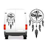 NAKLEJKA NA SAMOCHÓD jeleń łapacz snów góry las KAMPER camper auto 140 cm