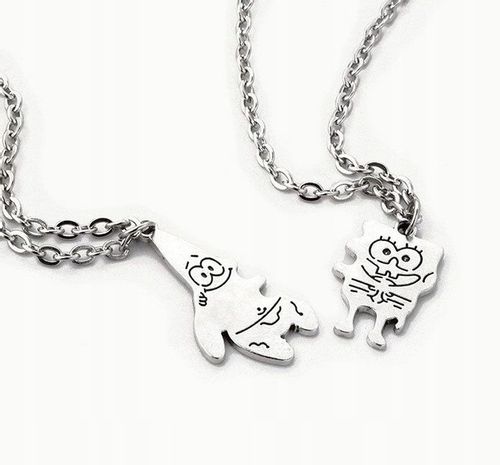 Naszyjniki Srebrny dla Przyjaciół Przyjaciółek BEST FRIENDS SpongeBob na Arena.pl