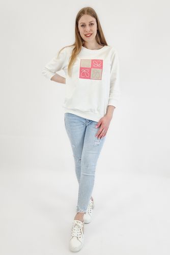 Biała Bluza Damska z Aplikacją S/M na Arena.pl