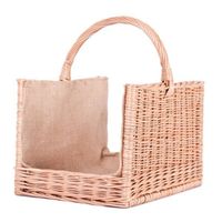 Wiklinowy Kosz Kominkowy na Sklejce z Obszyciem Jutowym 45x30 H29 cm