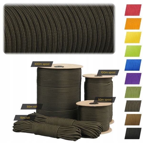 Linka EDCX 4mm Paracord 550 - (Army Green, 30 m) zdjęcie 2
