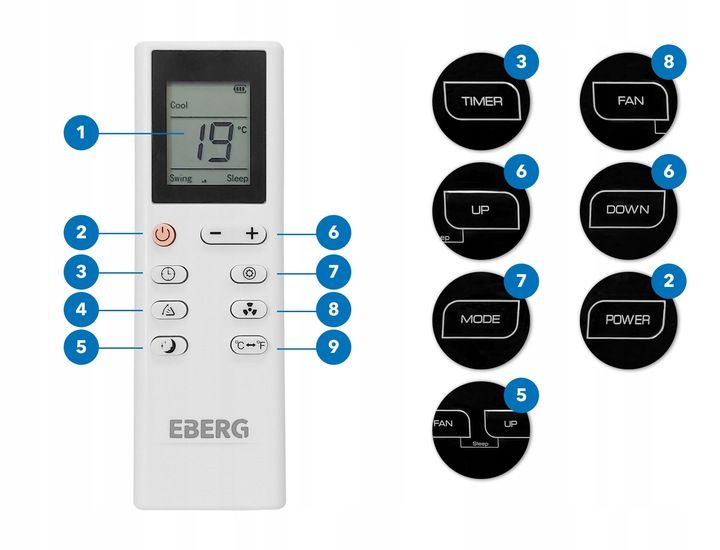 Klimatyzator przenośny ENVA 3,5 kW 4w1 WiFi osuszacz 56l/24h pompa ciepła zdjęcie 13