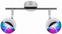 Lampa sufitowa LED RGB chrom 2 reflektorki regulowane 38 cm Candellux
