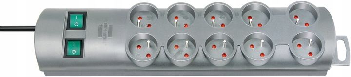 Listwa zasilająca 10 gniazd srebr. 2m BRENNENSTUHL zdjęcie 2