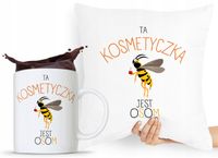 Zestaw Poduszka + Kubek Kosmetyczki Makijażystki Z Nadrukiem Ze Zdjęciem
