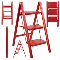 DRABINA DOMOWA STALOWA SCHODKOWA SKŁADANA SCHODKI 3 STOPNIE LEKKA 150