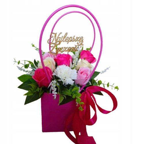Flowerbox na Dzień Mamy Kwiaty Mydlane prezent urodziny rocznica ślub na Arena.pl