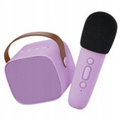 LALARMA Bezprzewodowy zestaw do karaoke dla dzieci mikrofon głośnik Purple