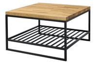 Stolik kawowy z naturalnym drewnianym blatem - lite drewno