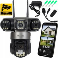 KAMERA WIFI IP 3 OBIEKTYWY 6MP OBROTOWA ZEWNĘTRZNA DETEKCJA HD SMART ZOOM