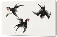 Obraz 90x60cm Birds, Hokusai Japoński Vintage do Salonu