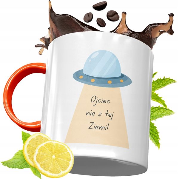 Kubek Pomarańczowy Dla Taty Dzień Taty Prezent Z Nadrukiem Ze Zdjęciem zdjęcie 1