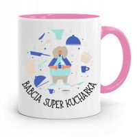 Kubek Różowy Dla Babci Babcia Super Kucharka Z Nadrukiem Ze Zdjęciem