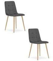 Krzesło tapicerowane ciemnoszare KARA do kuchni jadalni salonu x2