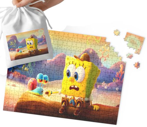 PUZZLE - SPONGEBOB WZORY Z BAJEK I GIER PREZENT DLA DZIECI 35el + WORECZEK na Arena.pl