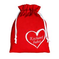 Bawełniany Czerwony Worek Kochanej Babci 36 cm