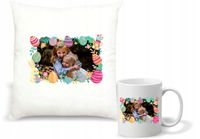 Zestaw Poduszka i Kubek PREZENT ŚWIĄTA WIELKANOCNE dekoracja twoje zdjęcie