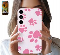 ETUI CASE SAMSUNG GALAXY S24 PSIE RÓŻOWE ŁAPKI DAMSKIE WZORY