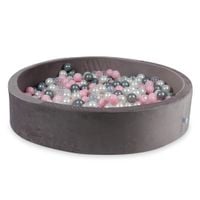 Suchy basen z piłeczkami 600 sztuk 130x30 Velvet lila (perłowe, przezroczyste, srebrne, jasnoróżowe)