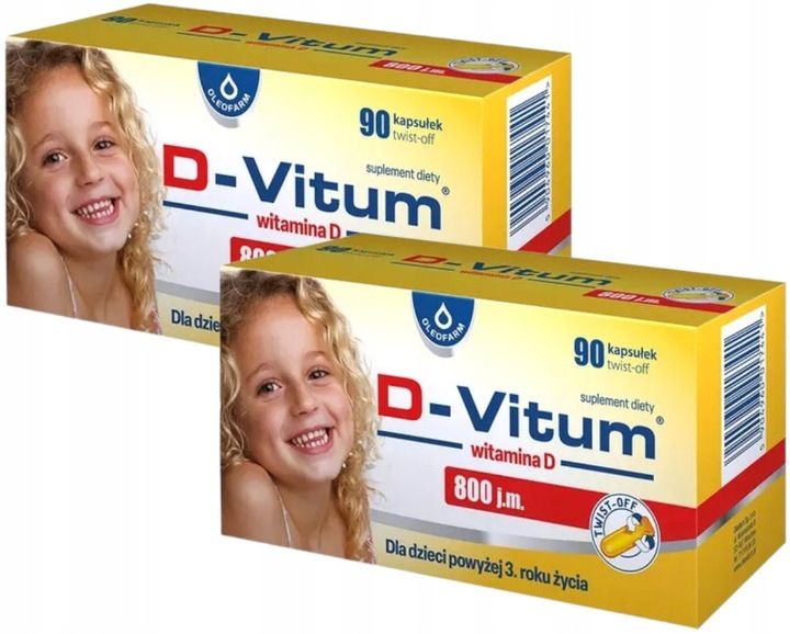 D-VITUM 800 j.m witamina D dla dzieci 2x90 kaps. zdjęcie 1