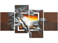 140CM 70 OBRAZ DRZEWO TLE ZACHODZĄCEGO SŁOŃCA ŚCIENNY