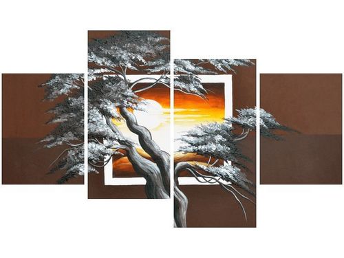 140CM 70 OBRAZ DRZEWO TLE ZACHODZĄCEGO SŁOŃCA ŚCIENNY na Arena.pl