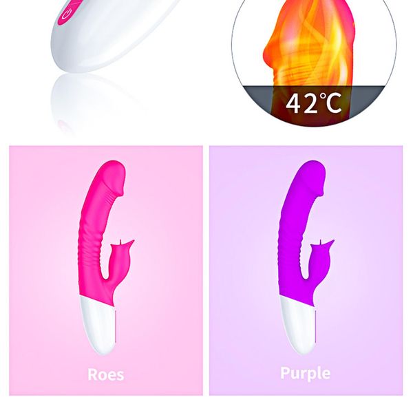 Wibrator-Silicon, Vibrator 7 Function And Heating Mode, Purple zdjęcie 11
