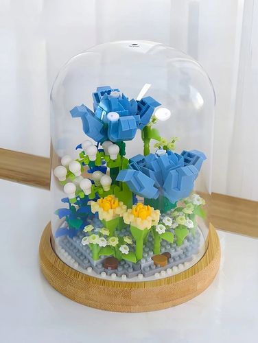 KLOCKI KWIATY KONSTRUKCYJNE ZESTAW NIEBIESKI 543 EL PREZENT WALENTYNKOWY na Arena.pl