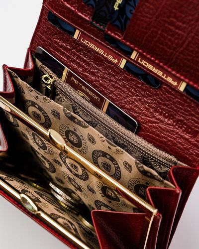 elegancki portfel damski ze wzorem wężowej skóry rfid - peterson na Arena.pl