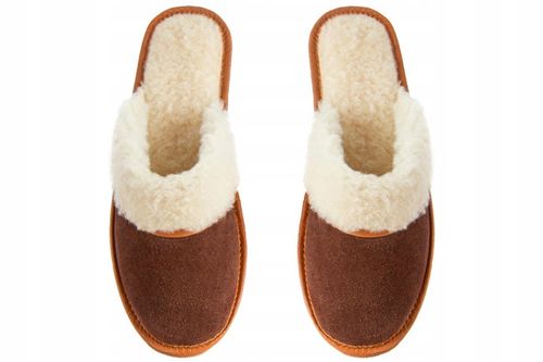 Ciepłe Kapcie Damskie SKÓRZANE GÓRALSKIE Pantofle Wełniane POLSKIE na Arena.pl