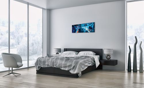 Obraz Na Płótnie - Abstrakcja Błękit  - 90X30 Cm - Ca90X30-4085 na Arena.pl