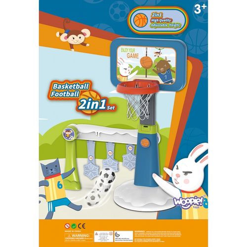WOOPIE Zestaw 2w1 Koszykówka Bramka do Piłki Nożnej + Piłka + Pompka na Arena.pl
