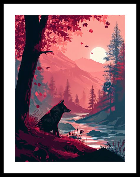 Plakat 30x40cm Wilk Przy Brzegu Lasu zdjęcie 3