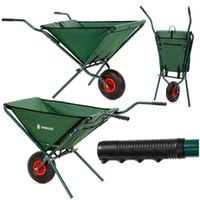 Taczka ogrodowa 50 L składana 116 x 64 x 65 cm jednokołowa, stalowy wózek transportowy