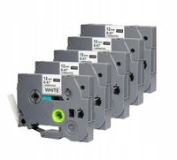 Taśma do Brother PT TZ231 TZC231 12mm TZ-231 TZ231 Biała ZESTAW 5 TAŚM