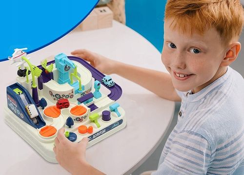 TOR PRZESZKÓD SAMOCHODOWY INTERAKTYWNY ZJEŻDŻALNIA Z PRZESZKODAMI + AUTKA na Arena.pl