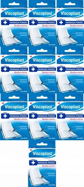 VISCOPLAST Plaster opatrunkowy PRESTOVIS PLUS 1M x 8cm do cięcia x 10 SZT zdjęcie 1