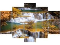 100CM 150CM OBRAZ 5 ELEM WODOSPAD HUAY MAE KHAMIN ŚCIENNY