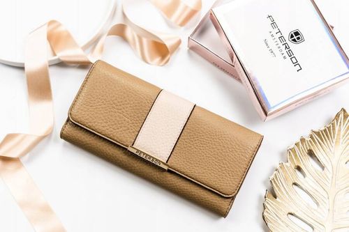 duży, poziomy portfel damski ze skóry ekologicznej - peterson na Arena.pl