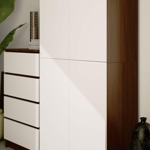 REGAŁ BIUROWY SZAFA R 80 cm CLP 2 DRZWI 8 PÓŁEK WENGE / BIAŁY na Arena.pl