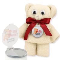 Ręcznik Miś z Lusterkiem i Dedykacją Prezent na Dzień Kobiet dla Koleżanek