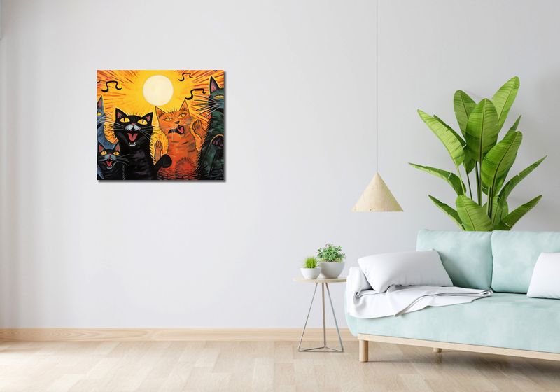 Obraz 70x60cm Kocie Koncertowanie zdjęcie 2