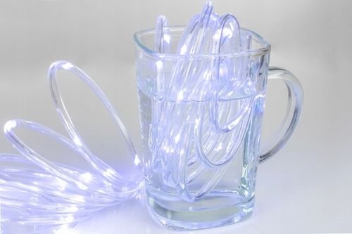 WĄŻ LED ŚWIETLNY ZEWNĘTRZNY TAŚMA ŁAŃCUCH LAMPKI ZIMNE FLASH IP67 230V 50m na Arena.pl